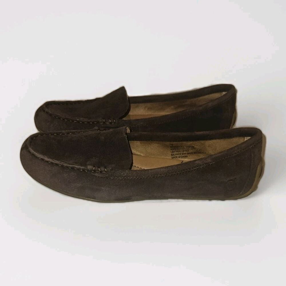 Women's Born Suede Driving Shoes Slip On Loafers Size 7M Brown